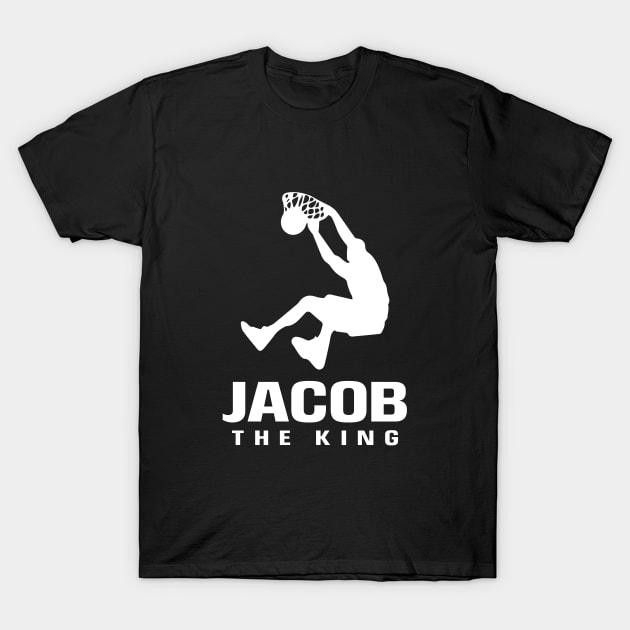 Jacob Custom Player Basketball Your Name The King T-Shirt by Baseball Your Name